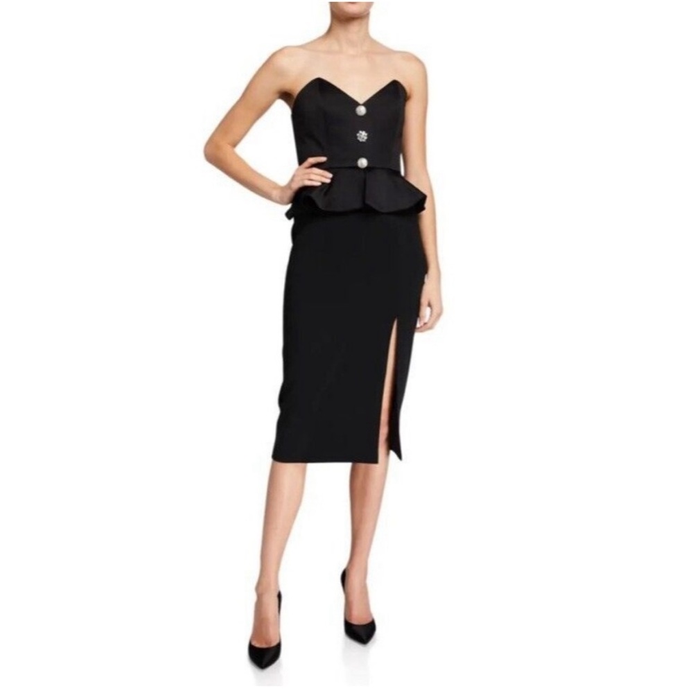 Black peplum waist dress